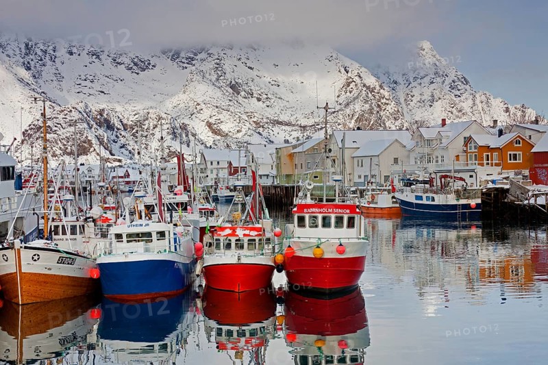 Fishing boats in Henningsvaer harbour