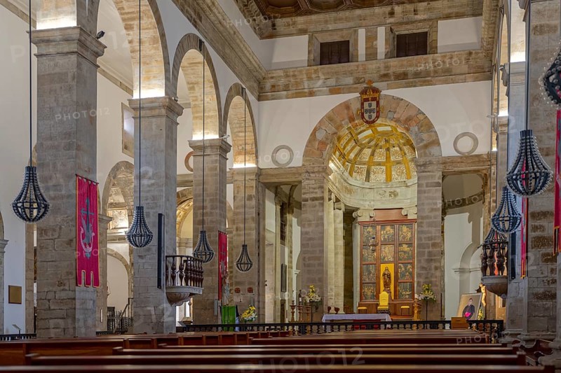 Cathedral Se Interior in Angra do Heroismo on Terceira Island Azores Portugal