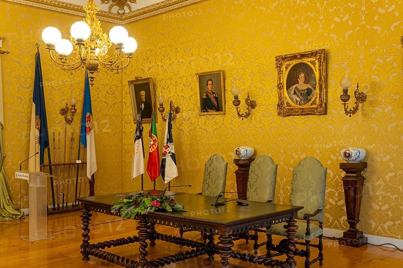 At the Town Hall in Angra do Heroismo on Terceira Island Azores Portugal
