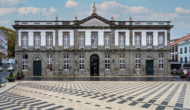 Town Hall in Angra do Heroismo on Terceira Island Azores Portugal