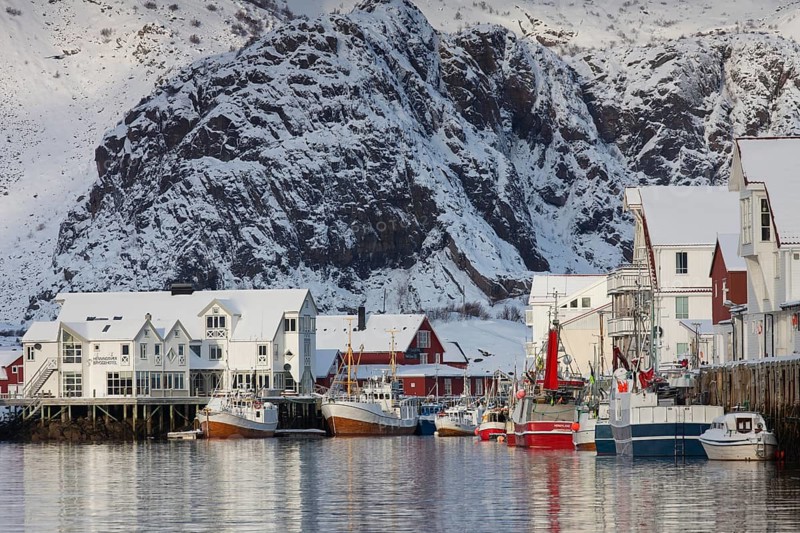 Fishing boats in Henningsvaer harbour