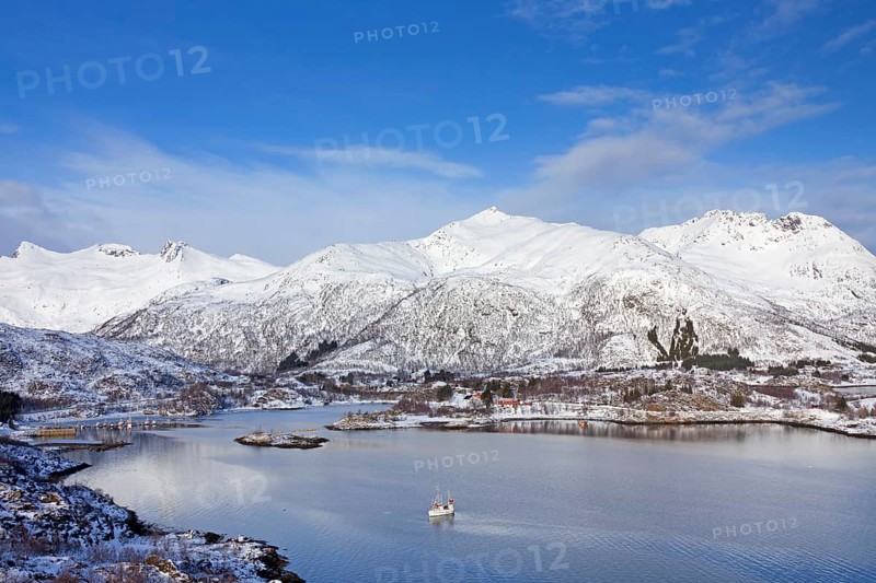 Fishing village Sildpollnes at Austnesfjord on the peninsula Sildpollneset on the island Austvagoy