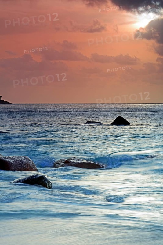 Sunset at Anse Lazio