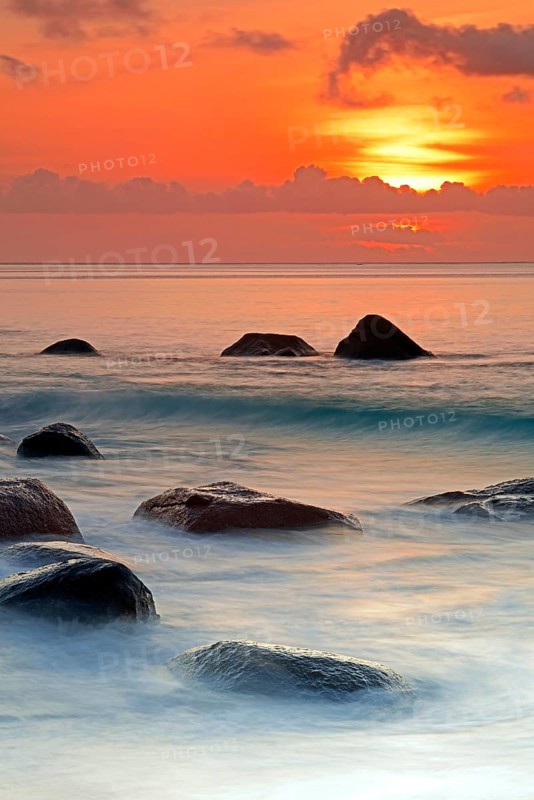 Sunset at Anse Lazio