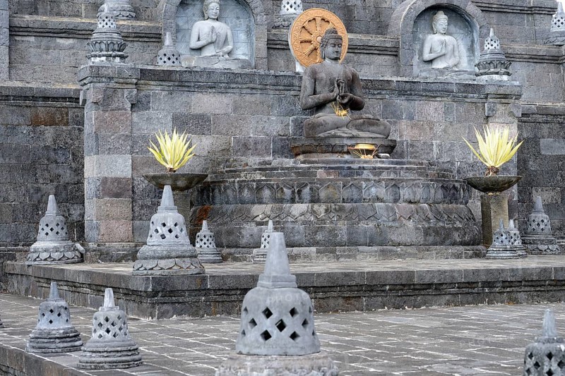 Buddha statue on altar