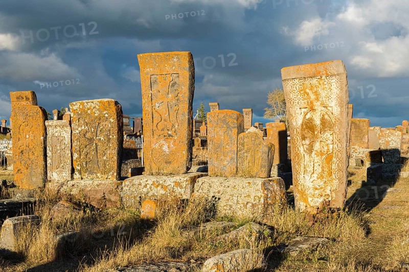 Medieval Khachkars carved memorial stele