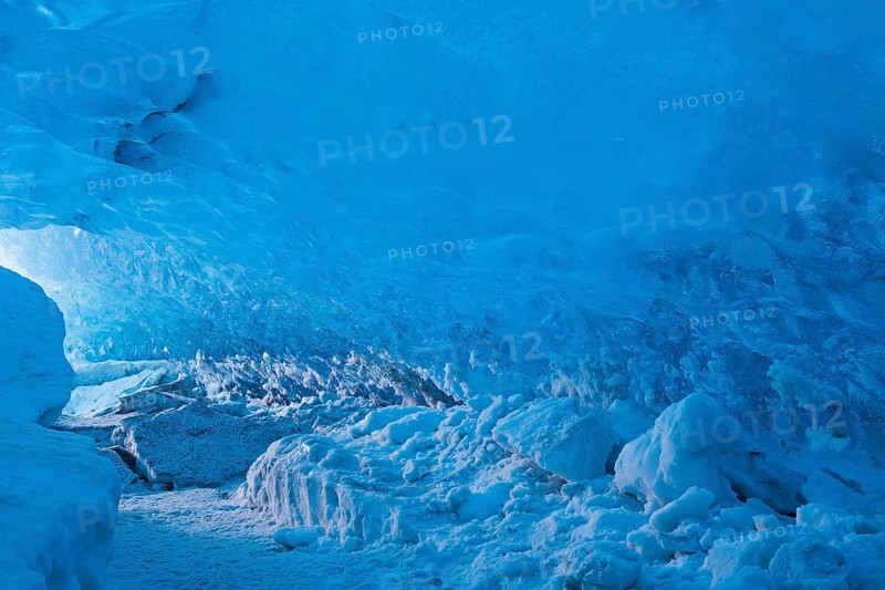 Blue ice in ice cave inside Breidamerkurjokull