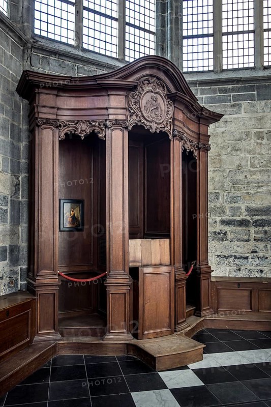 Old wooden confessional