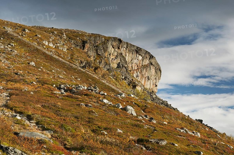View of cliffs at summit of fell