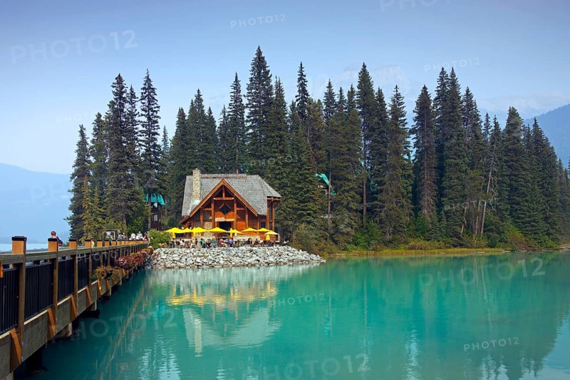 Tourists at Emerald Lake Lodge