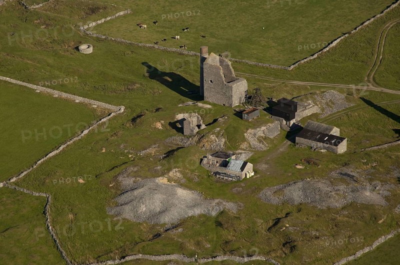 Aerial view of old abandoned lead mine