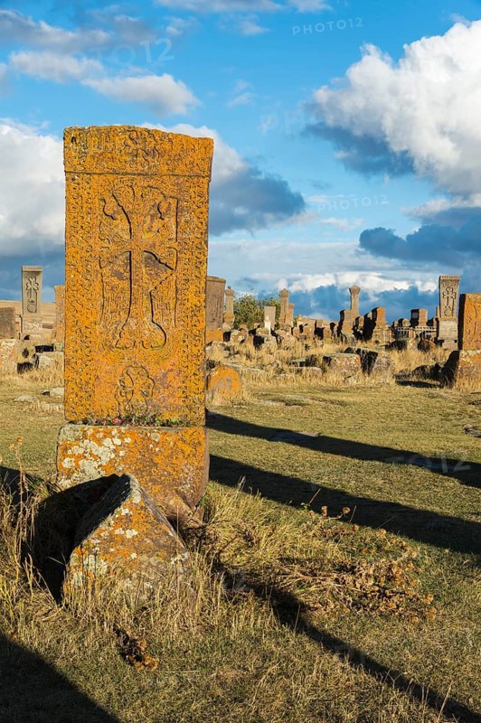 Medieval Khachkars carved memorial stele