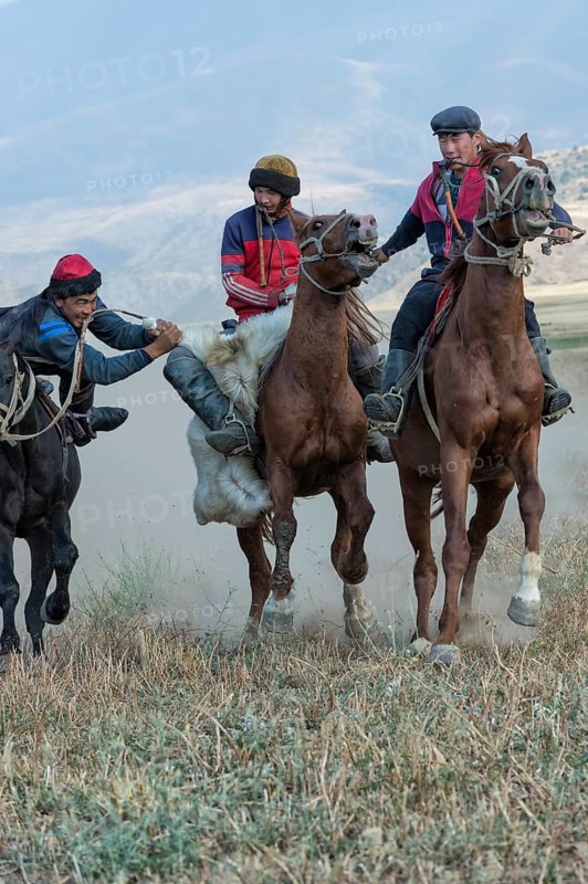 Traditional Kokpar or Buzkashi in the outskirts of Gabagly National Park
