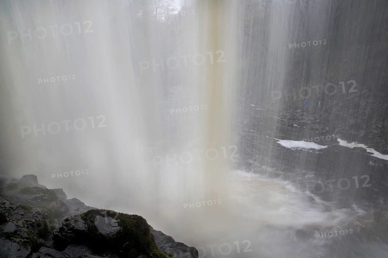 View of waterfall from behind
