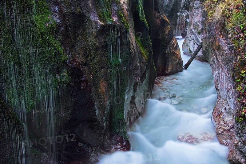 Stream flowing through the Wimbachklamm gorge in Ramsau near Berchtesgaden