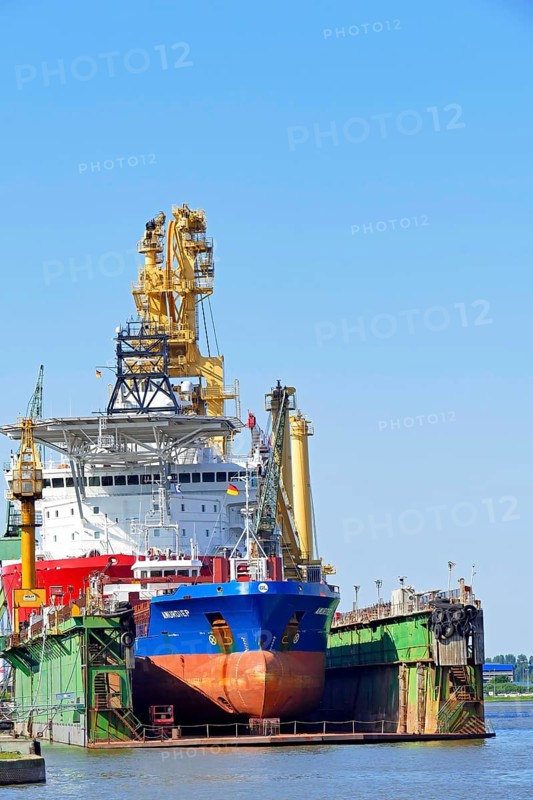 Cargo ship Amurdiep in floating dock