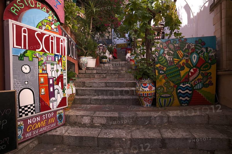 Restaurant Cafe La Scala on stairs