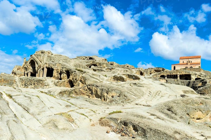 Christian Prince's Basilica from the 10th century with a view of the cave town Uplistsikhe