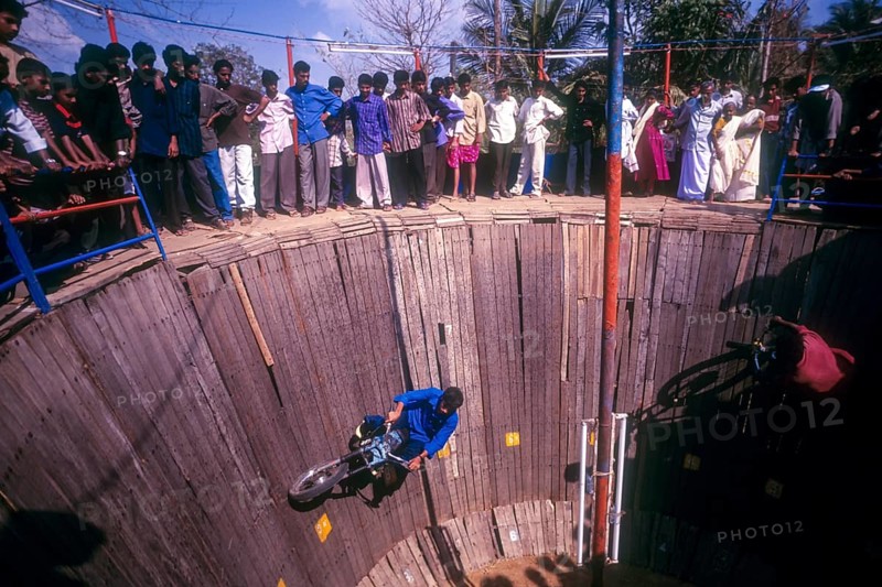 Motorbike in Death well in a fair