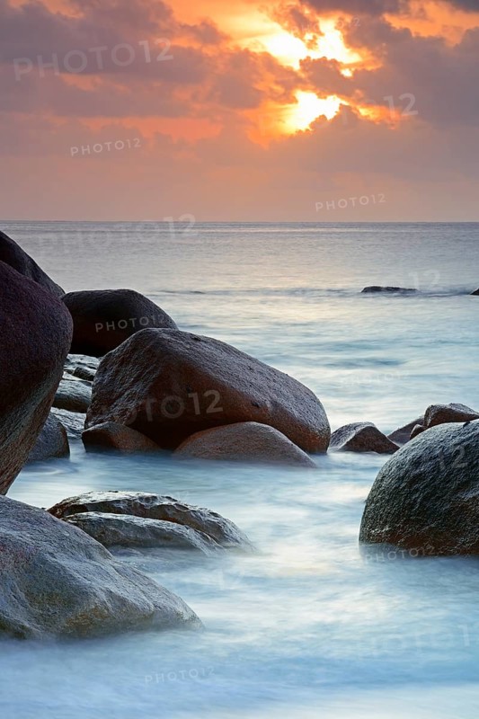 Sunset at Anse Lazio