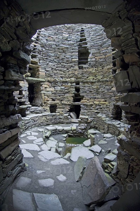 View inside an Iron Age broch from the door