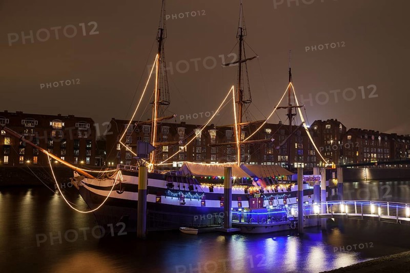 Illuminated ship