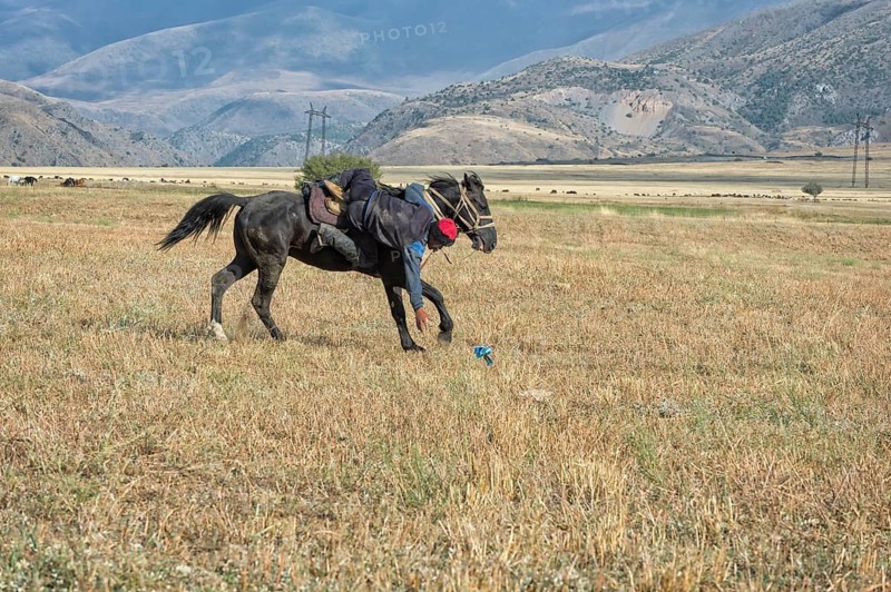 Traditional Kokpar or Buzkashi in the outskirts of Gabagly National Park