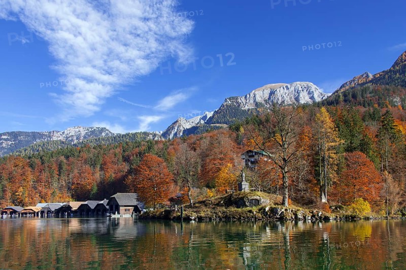 Wooden boat houses at Koenigssee