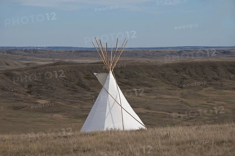 Teepee in shortgrass prairie habitat