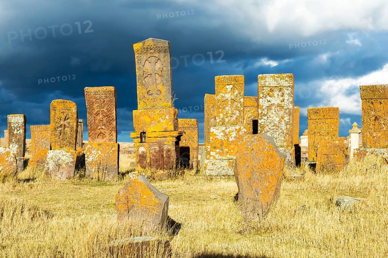 Medieval Khachkars carved memorial stele