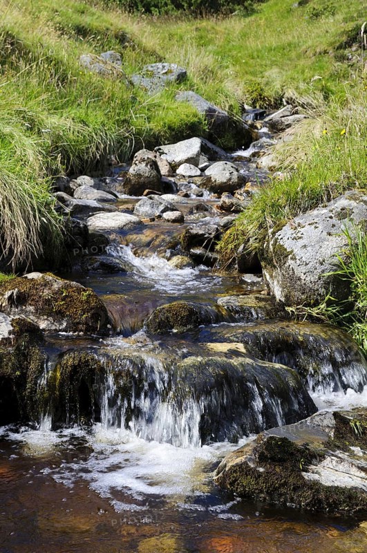 Cascades on small mountain burn