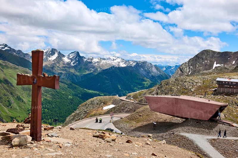 Cross at Timmelsjoch High Alpine Road
