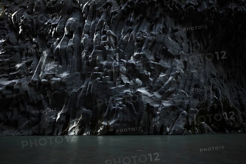 Lava rock in the river park Gole dell' Alcantara