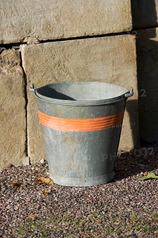 Metal bucket on the farm