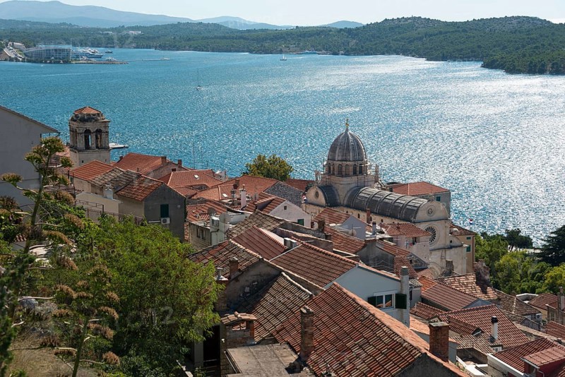 View of town with Cathedral of St. Jacob