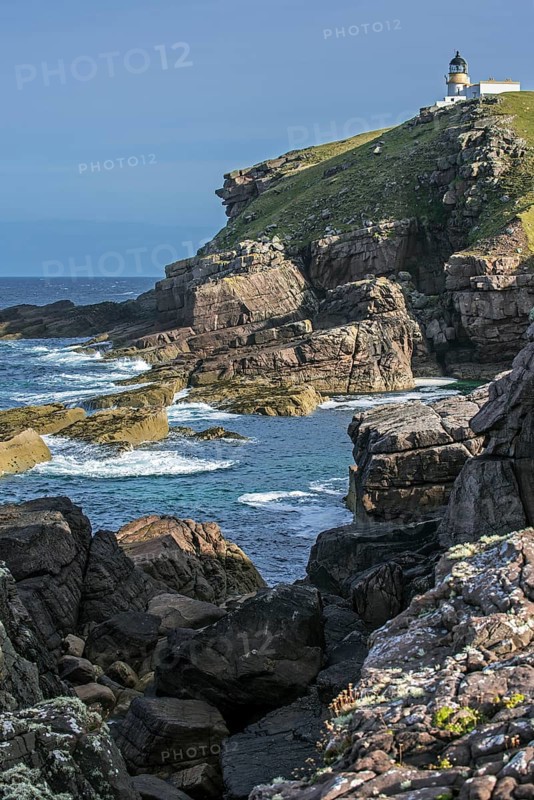 Sturgeon Head Lighthouse at the Point of Sturgeon in Sutherland