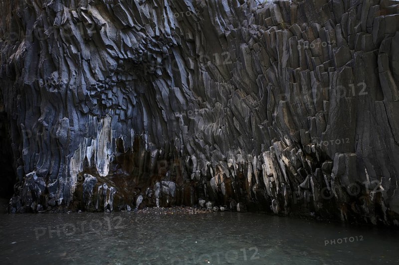Lava rock in the river park Gole dell' Alcantara