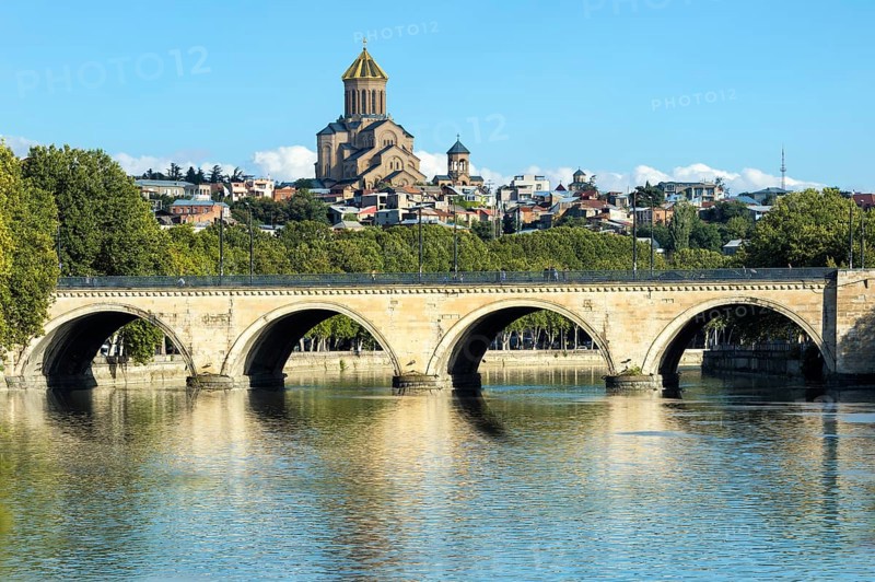 Chughureti or Saarbruecken Bridge over Mtkvari River