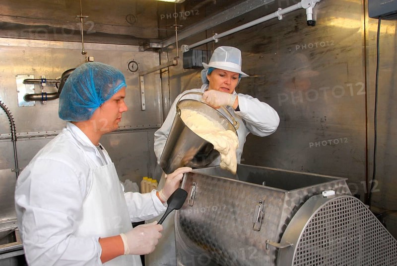 Workers pour raw