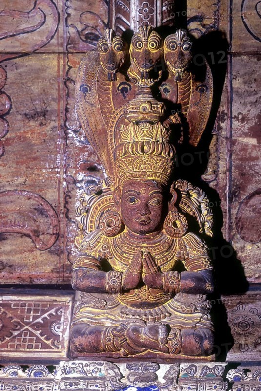 Wooden carvings in Mahadeva temple at Avittathur near Thrissur or Trichur