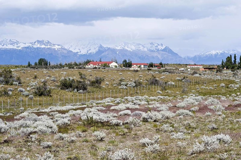 View of a rural landscape with mountains in the distance