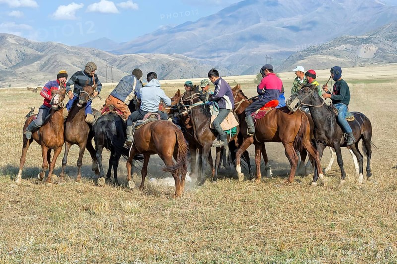 Traditional Kokpar or Buzkashi in the outskirts of Gabagly National Park
