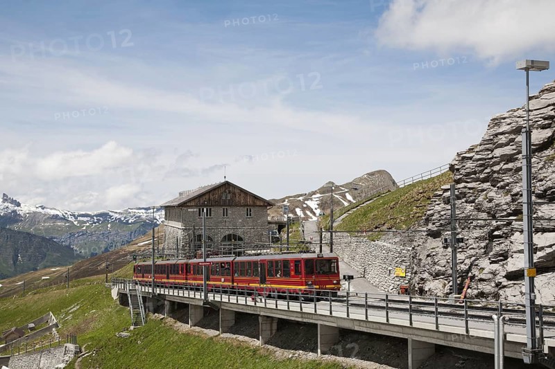 Jungfrau Railway train at Eiger Glacier station