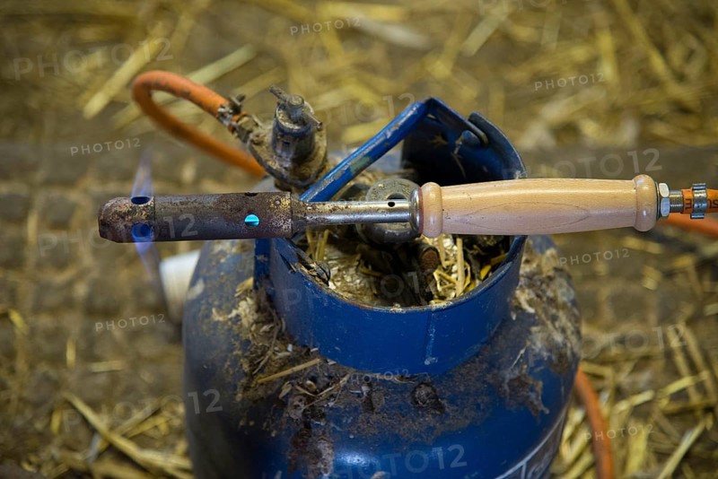 Gas-fired dry iron heating on dairy farm
