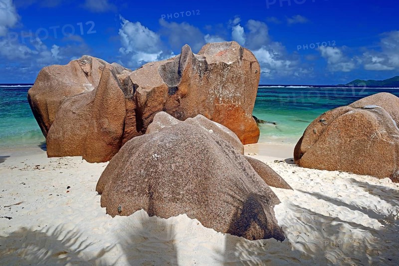 Beach and granite rocks at the dream beach Source d'Argent