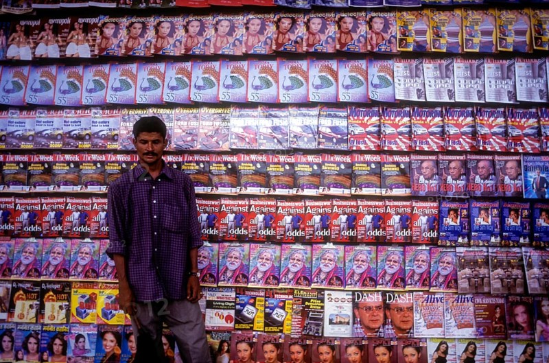 A periodical shop on a platform in Ernakulam