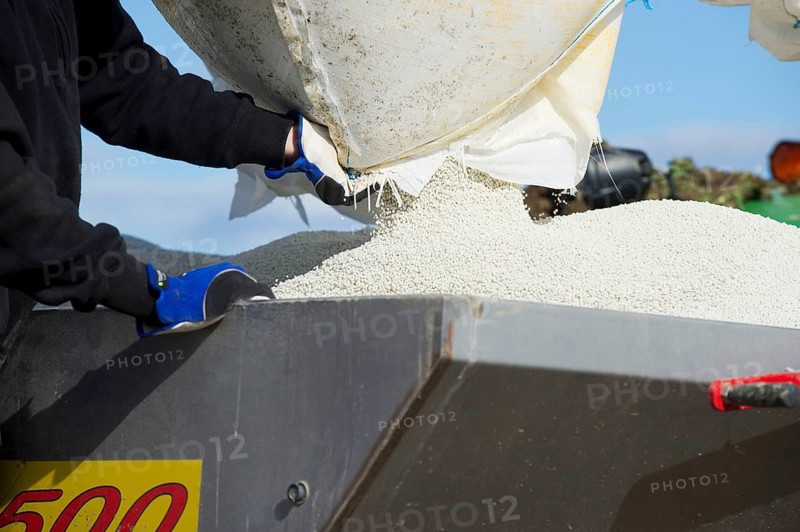 Filling the Bredal TX3500 spreader with granular fertiliser