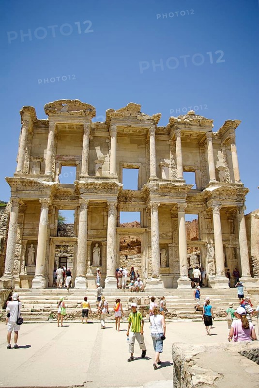 The library of Celsus is an ancient Roman building in Ephesus