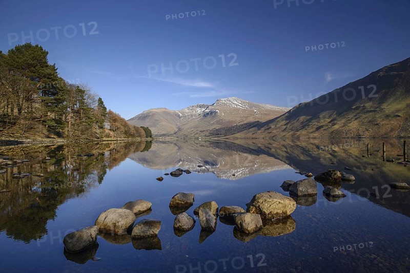 View of lake in overdeepened glacial valley