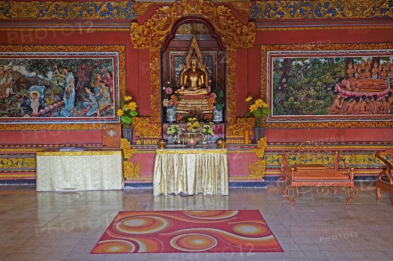 Prayer room of the Buddhist monastery Brahma Vihara